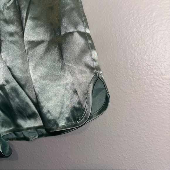 Satin Tank Top and Shorts PJ Set in NWT Light Green - Picture 6 of 10